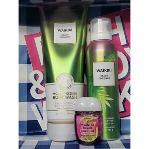 BBW Waikiki Beach Coconut • Moisturizing Body Wash / Beach Body Glow Lotion Set